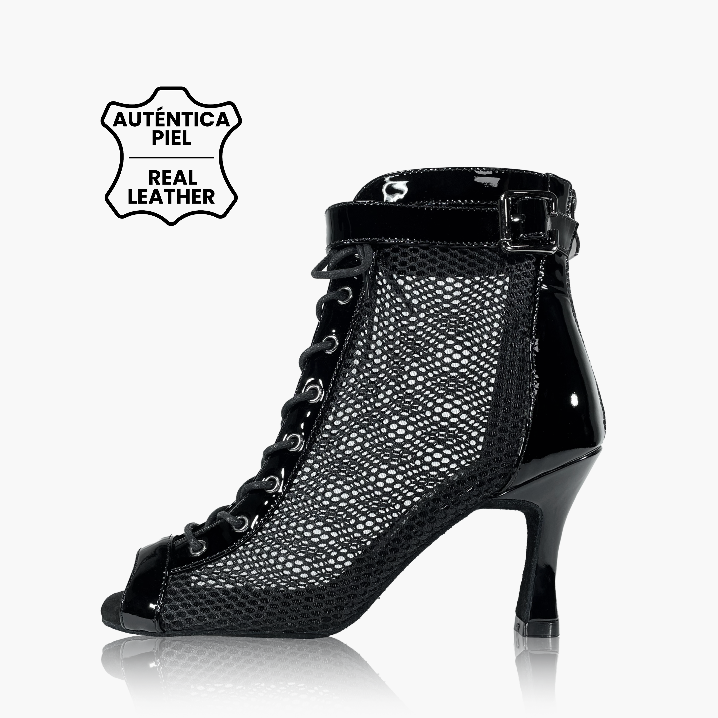 BOTÍN LEERY CHAROL NEGRO