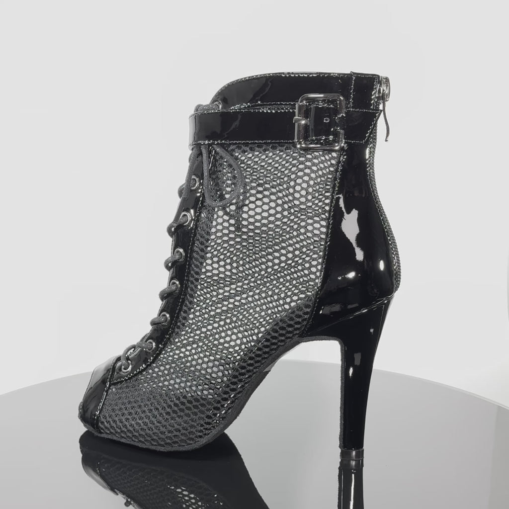 BOTÍN LEERY CHAROL NEGRO